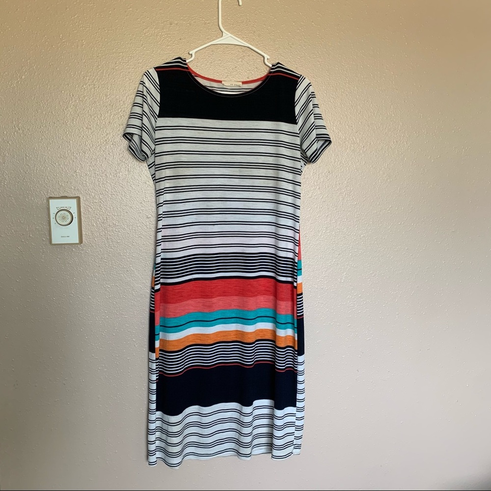 Mid Length multi color striped dress